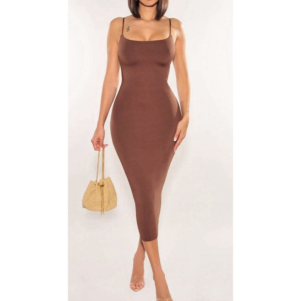 Hot Miami Styles Sexy Dress  Color Brown  Pre-owned